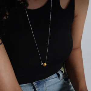 Stainless Steel Long Necklaces For Women Adjustable Women's Sweater Chain Beads Ball Pendant Link Chains Necklace Woman Jewelry