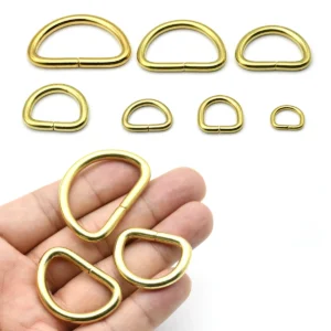 2Pcs Solid Brass D Rings Buckles for Bag Parts Strap Belt Purse Webbing Dog Collar 10-38mm Inner Width Leather Craft Accessories