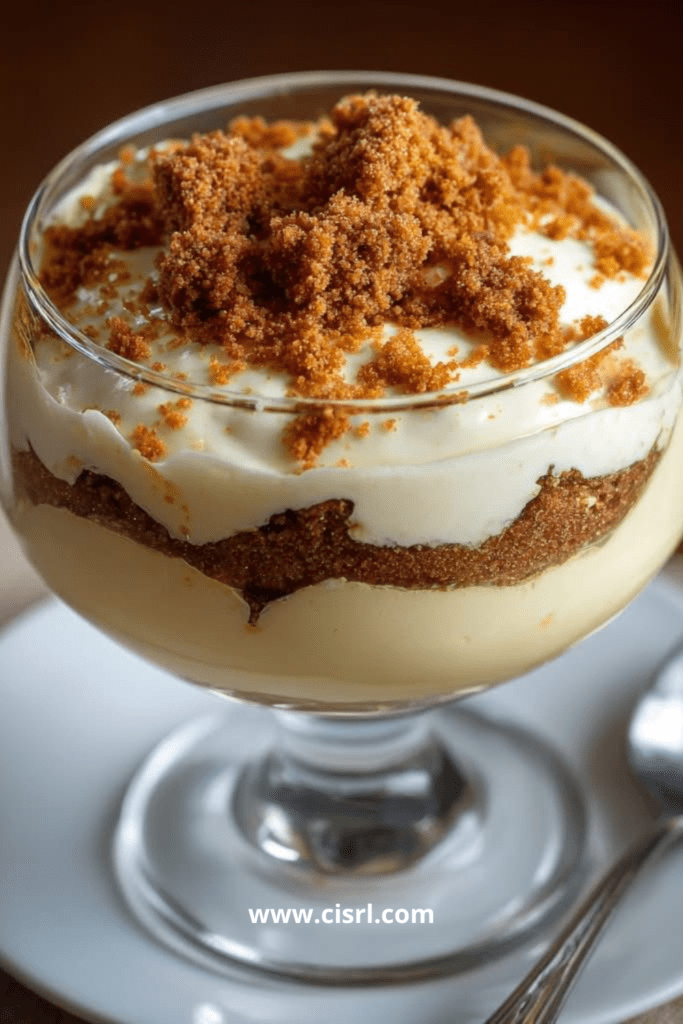 Verrines café crème garnies de biscuits émiettés façon tiramisu