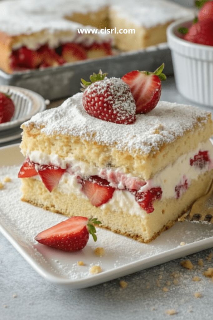 Gâteau aux fraises et crème chantilly, génoise moelleuse garnie de fraises fraîches