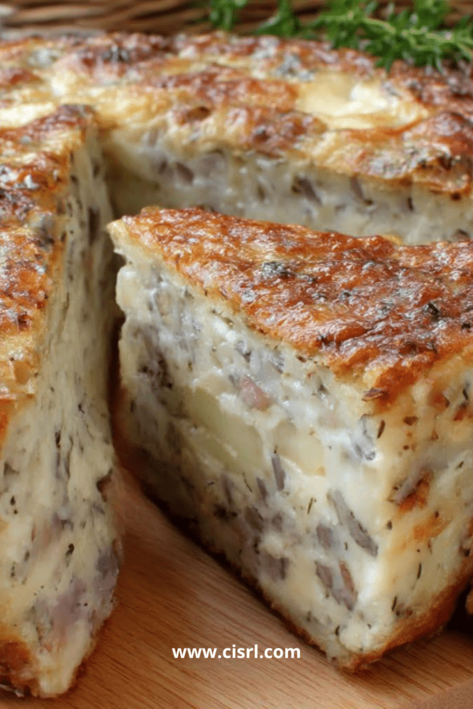 cake salé aux pommes, camembert et noix