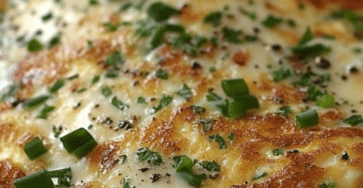 Omelette au fromage et ciboulette moelleuse dans une poêle chaude