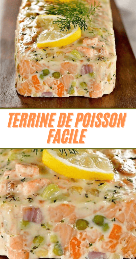 Tranches de terrine de poisson facile servies froides avec citron et salade