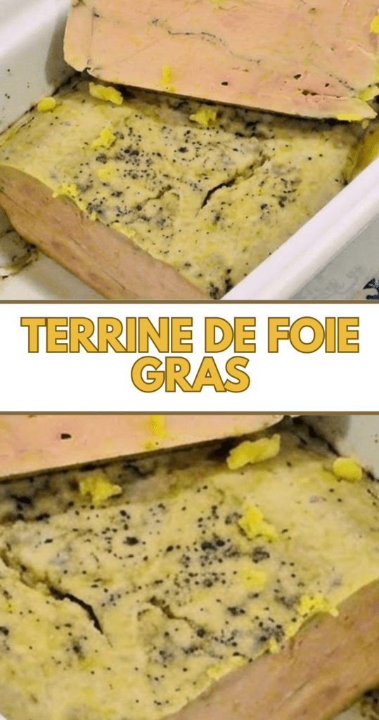 Tranches de terrine de foie gras de Joël Robuchon servies sur pain toasté avec une fine couche de graisse de couverture.